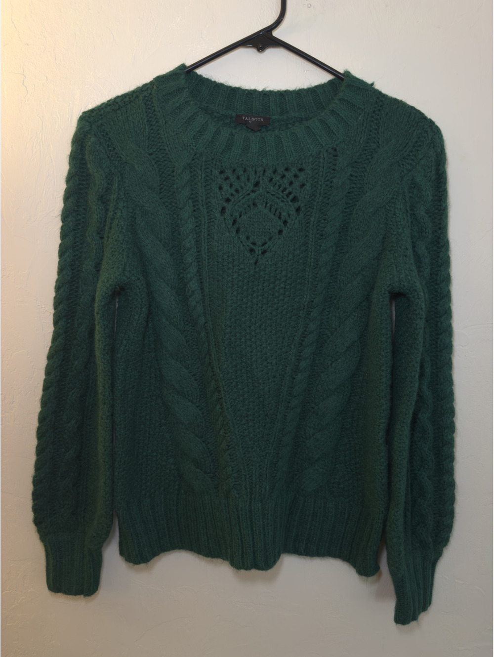 Talbots Green Cable Knit Sweater